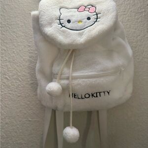 Hello Kitty Plush Backpack in White and Pink